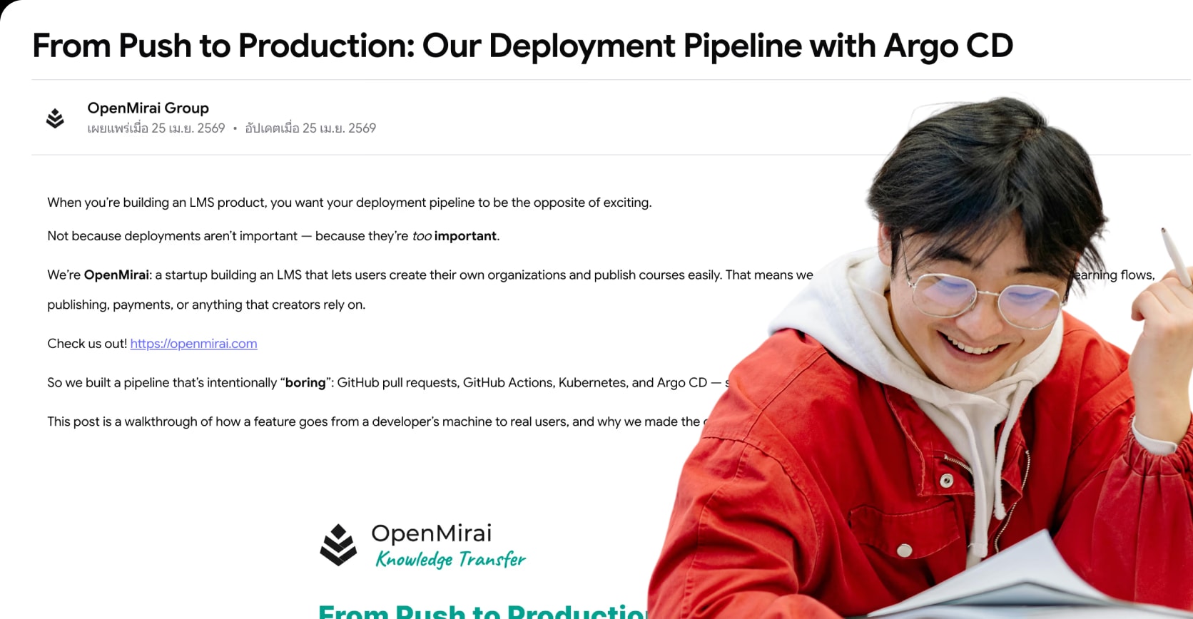 Integrated blog article preview in OpenMirai