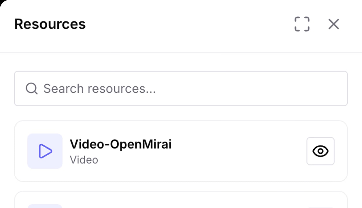 Course resource library for creator materials