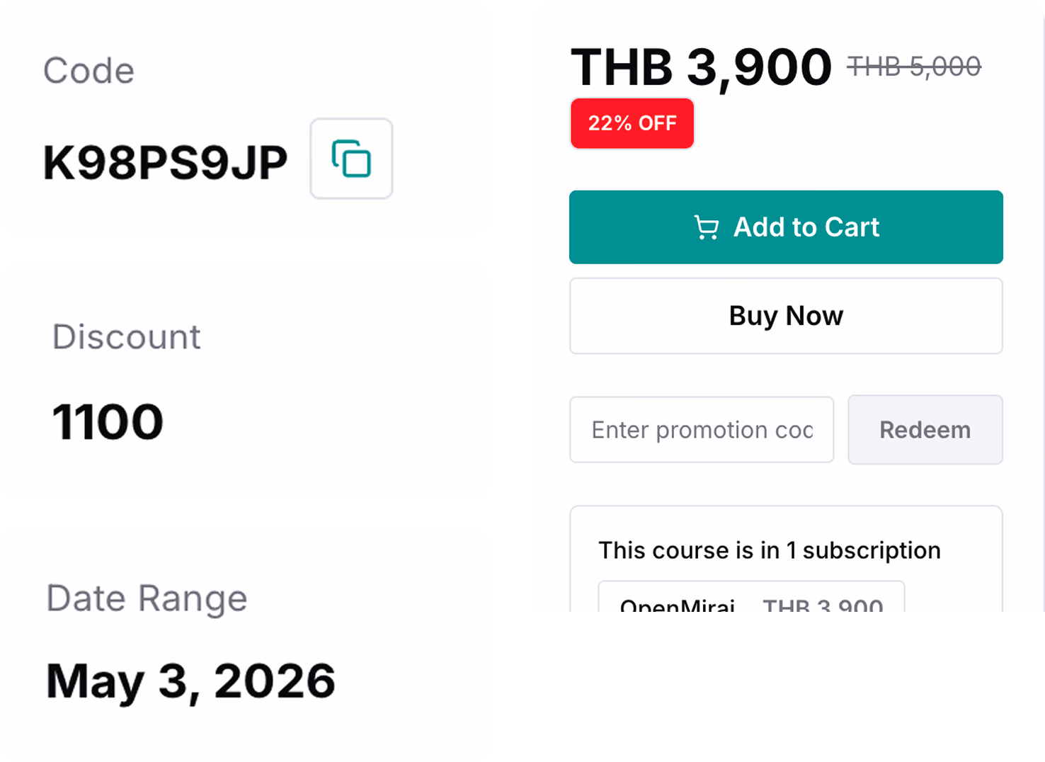 Pricing and promotions setup for coaching programs