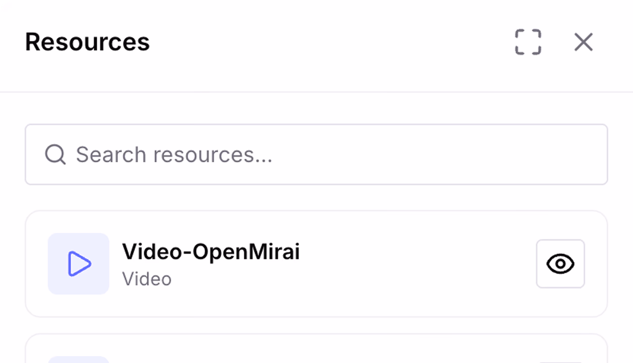 Course resource library for creator materials