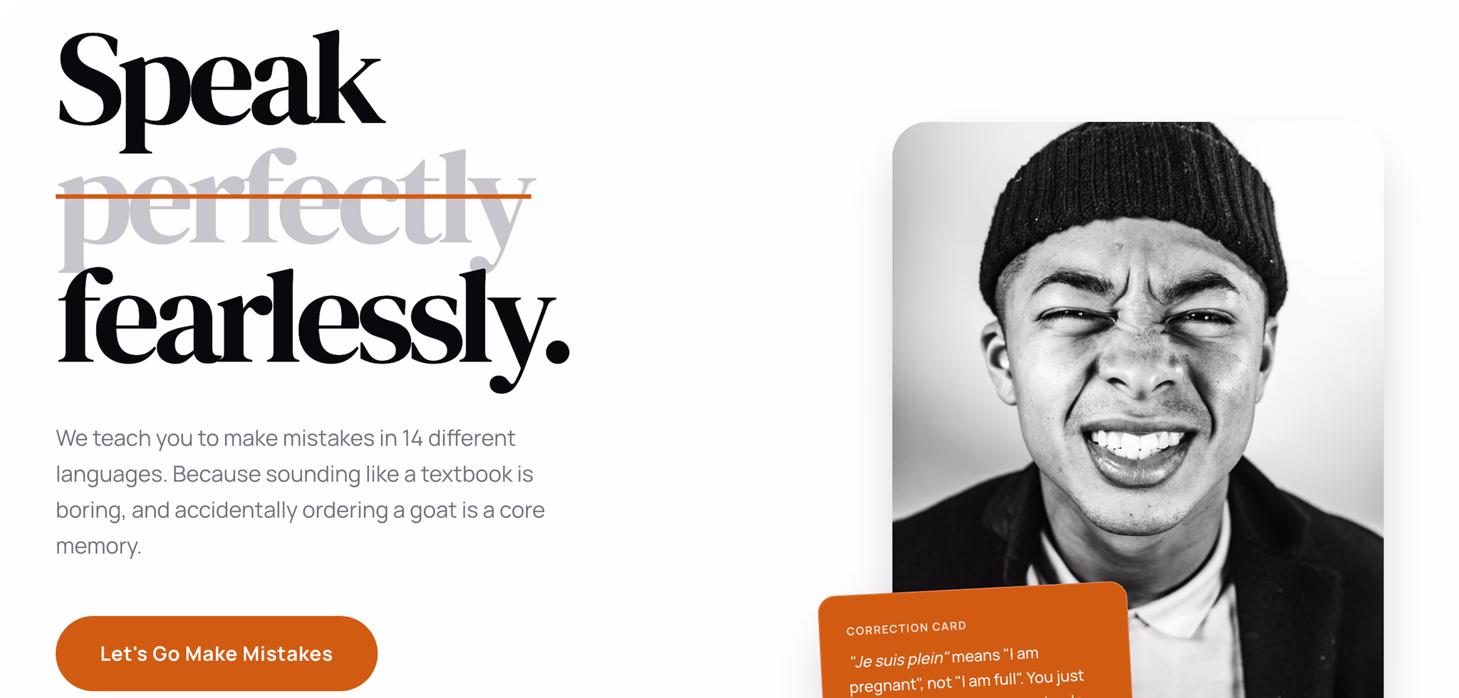 Language tutor website template preview